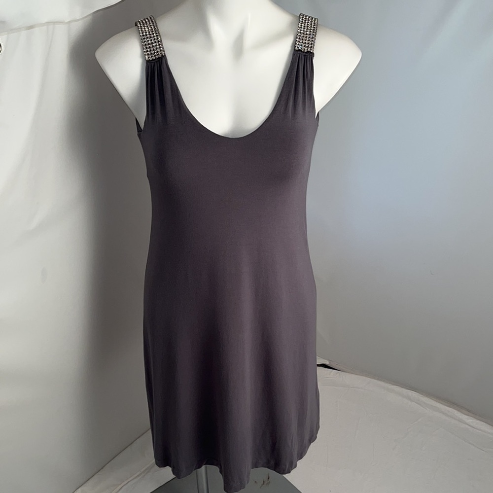 Tart gray modal swing dress with rhinestone straps S